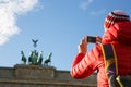 Tourist photographing Brandenburg gate, Berlin Royalty Free Stock Photo