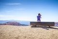 Tourist photographing nature in Bryce Canyon National Park Royalty Free Stock Photo