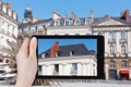 Tourist photographs of urban house in Nantes city