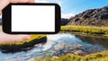 tourist photographshot river in Landmannalaugar