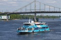 Tourist pleasure boats on the Dnepr River in Kiev