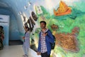 Tourist Posing infront of Vizag Paint under Aircraft Museum,Vishakhapatnam