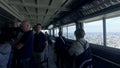 visitors and indoor enterior at top unit of Eiffel tower