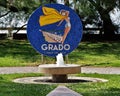 The tourist promotional symbol of town of Grado just outside the beach at the opening of summer season