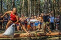 The tourist rally of young people in the Gomel region of the Republic of Belarus. Royalty Free Stock Photo