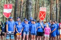 The tourist rally of young people in the Gomel region of the Republic of Belarus. Royalty Free Stock Photo