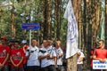 The tourist rally of young people in the Gomel region of the Republic of Belarus. Royalty Free Stock Photo