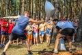 The tourist rally of young people in the Gomel region of the Republic of Belarus. Royalty Free Stock Photo