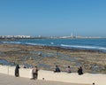 The tourist relax at the beach of Casablanca
