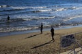 Tourist relaxing at Alassio beach, Riviera dei Fiori, Savona, Liguria, Italy