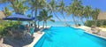 Tourist relaxing in a resort in Rarotonga Cook Islands