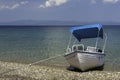 Tourist rented boat on the beach Royalty Free Stock Photo