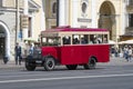 Tourist retro bus ZIS-8 (replica) with tourists, Saint Petersburg