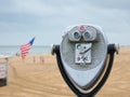 Tourist retro coin operated binoculars on the beach, Virginia, USA Royalty Free Stock Photo