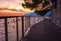 Amazing sunset seascape, Brela, popular Adriatic summer tourist resort. Travel background, Croatia Royalty Free Stock Photo