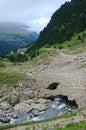 Tourist route in the summer Pyrenees Royalty Free Stock Photo