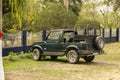 Tourists safari vehicle just waiting at the entry gate in Kaziranga forest. Waiting for the adventure The Kaziranga Jeep Safari