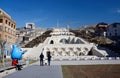 Tourist's visiting main Yerevan landmark - Cascade stairway