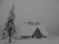 Tourist shelter in Beskidy Mountains