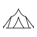 Tourist Shelter Outdoor Relaxation Outline Pictogram. Tourism Leisure Adventure Tent. Camping Tent Black Line Icon