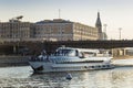 Tourist ship on the Moscow-river. Royalty Free Stock Photo