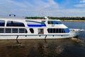 Tourist ship sailing on Dnieper river in Kiev Royalty Free Stock Photo