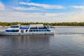 Tourist ship sailing on Dnieper river in Kiev Royalty Free Stock Photo