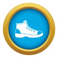 Tourist shoe icon blue vector isolated