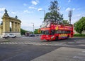 Tourist sightseeing bus on the streets of Budapest, Hungary. Royalty Free Stock Photo