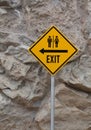 Tourist sign exit on yellow Royalty Free Stock Photo