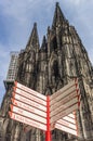 Tourist sign in front of the catherdral of Koln