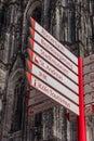 Tourist sign in front of the catherdral of Koln