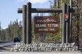 Tourist Sign of the Grand Teton National Park Royalty Free Stock Photo