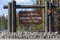 Tourist Sign of the Grand Teton National Park Royalty Free Stock Photo