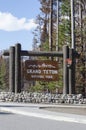 Tourist Sign of the Grand Teton National Park Royalty Free Stock Photo