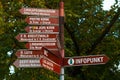 Tourist signs in Tartu, Estonia Royalty Free Stock Photo