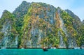 The tourist site at Pileh Bay lagoon of Phi Phi Leh Island, Krabi, Thailand Royalty Free Stock Photo