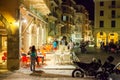 Tourist sitting and relaxing at cafe on Platia Dimarchiou Royalty Free Stock Photo