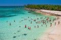 Tourist stingray experience in Bahamas