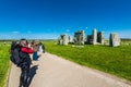 Tourist at Stonehenge Royalty Free Stock Photo