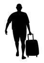 Tourist with suitcase silhouette.