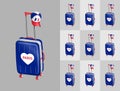 Tourist suitcases with French cap for travel to France cities