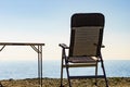 Tourist table and chair on coast