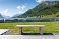 Tourist table at the fjord shore, Norway Royalty Free Stock Photo