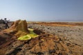 Tourist take pictures at Dallol lake Danakil depression Ethiopia Erta Ale Range, Africa Royalty Free Stock Photo