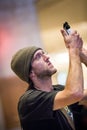 Tourist taking Phone Pictures of the Grand Central Subway Station in Manhattan on a buzy Day at around 4PM Royalty Free Stock Photo