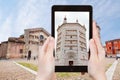 Tourist taking photo of Baptistery in Parma Royalty Free Stock Photo