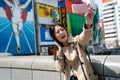 Tourist taking selfie,glico running man