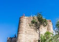 Tourist taking selfies at the fortress of Narikala the main sight locations in the city. Tbilisi, Georgia