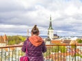 Tourist in Tallinn Royalty Free Stock Photo